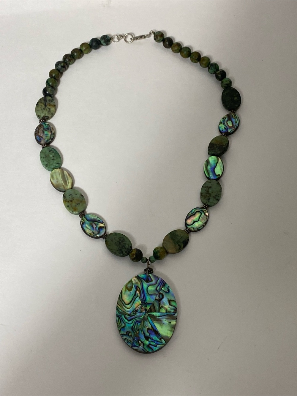 Vivras Beads Abalone Shell Necklace 925 Sterling silver 22”